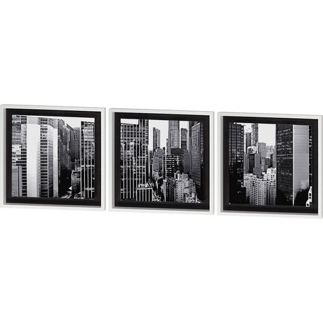 Custom Panorama of NYC VII (MC) (Set of 3) by Jeff Pica Hand Embelished Framed Photo Art Print Matte from Mercana - Luna Furniture