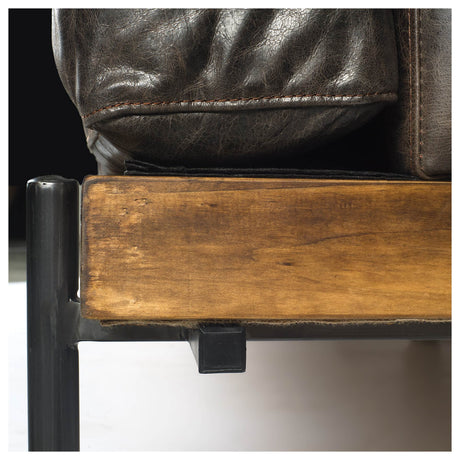 Colburne I Brown Leather Body Wood/Iron Frame Club Chair from Mercana - Luna Furniture