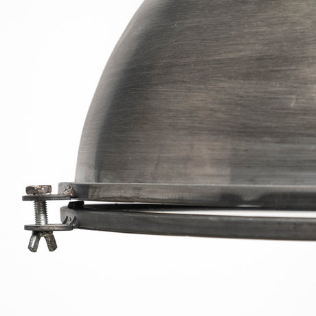 Bashaw I 17x20 Gray Toned Metal Dome Pendant Light from Mercana - Luna Furniture