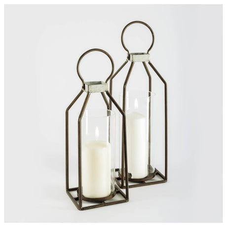 Kingston II Small Rustic Metal Framed Table Candle Holder from Mercana - Luna Furniture