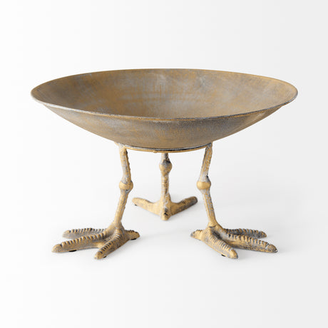 Chadwick II 13L x 13W Gold Metal Webbed Feet Bowl from Mercana - Luna Furniture