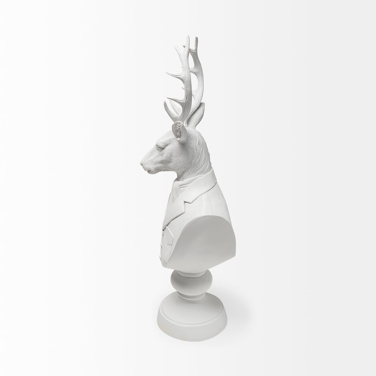 Mozart 8L x 6W White Resin Deer In A Suit from Mercana - Luna Furniture
