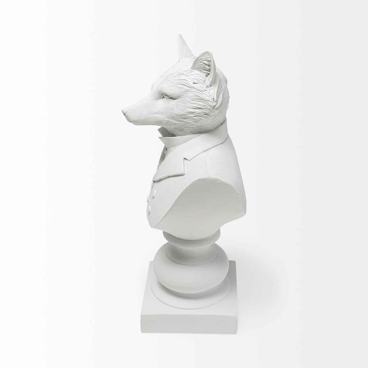 Murray 6L x 5W White Resin Business Fox from Mercana - Luna Furniture