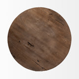 Triumph 40" Round Brown Solid Wood Top Black Metal Base Coffee Table from Mercana - Luna Furniture
