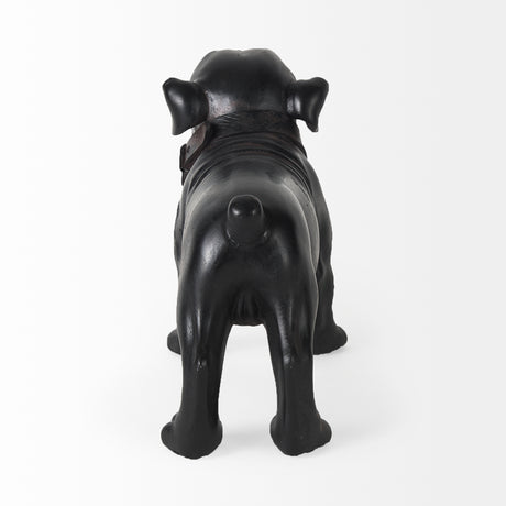 Hugo 5L x 13W Black Resin Bulldog from Mercana - Luna Furniture