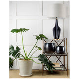 Bravar III 30" Gray-Blue Resin Base w/ Gray Fabric Shade Table Lamp from Mercana - Luna Furniture