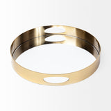 Serkis 15L x 15W Gold Metal Mirrored Base Round Tray from Mercana - Luna Furniture