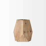 Allen III Tall Natural Wooden Base Oval Vase from Mercana - Luna Furniture