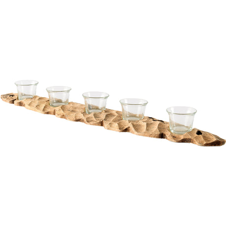 Yerba Reclaimed Mango Wood Five Tealight Table Candle Holder from Mercana - Luna Furniture