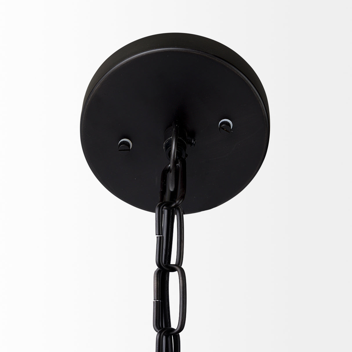 Leighton II 15x20 Black Metal Spherical Pendant Light from Mercana - Luna Furniture