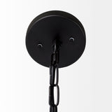 Leighton II 15x20 Black Metal Spherical Pendant Light from Mercana - Luna Furniture