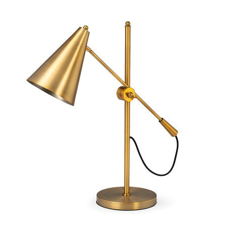 Fragon I (26"H) Gold-Tone Metal Adjustable Cone Shade Table Lamp from Mercana - Luna Furniture