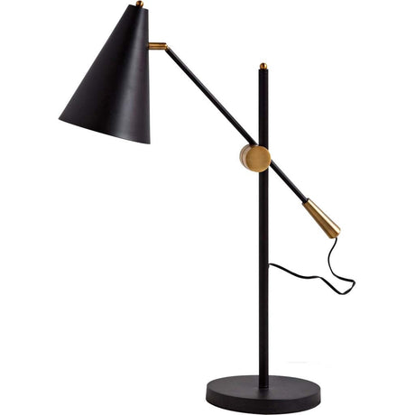 Fragon II(26"H) Black/Gold Metal Adjustable Cone Shade Table Lamp from Mercana - Luna Furniture