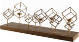 Salvador II Wood Base Brass Cube Tea Light Table Candle Holder from Mercana - Luna Furniture