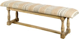 Greenfield II 59L x 14W Patterned Tan Upholstered Wood Frame Accent Bench from Mercana - Luna Furniture