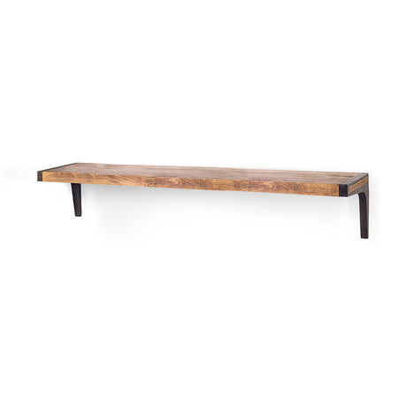 Dion I 58.0L x 11.0W x 11.0H Brown Wood W/Black Metal Wall Shelf from Mercana - Luna Furniture