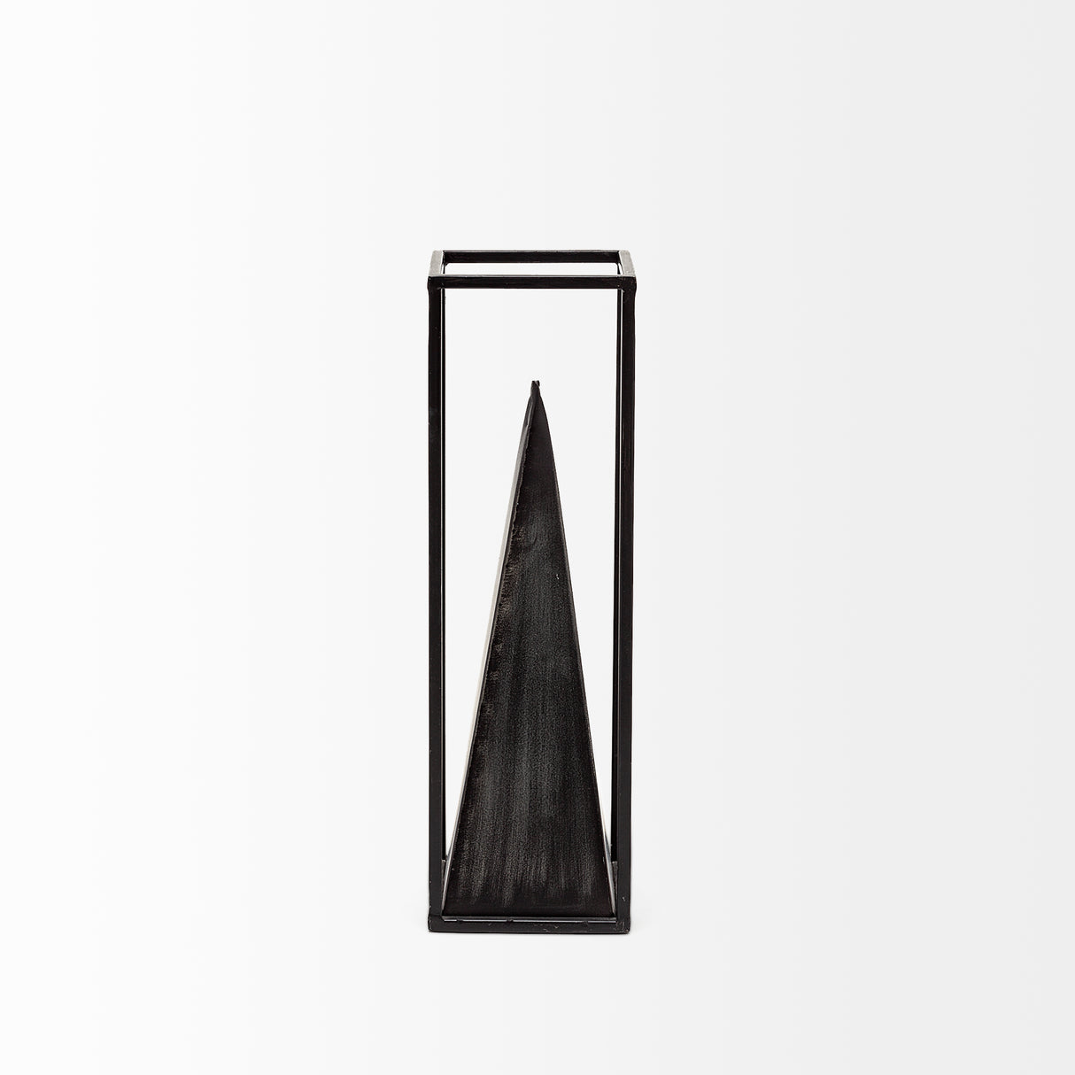 Memphis II (Medium) 4L x 4W Black Metal Pyramid In A Square Frame from Mercana - Luna Furniture