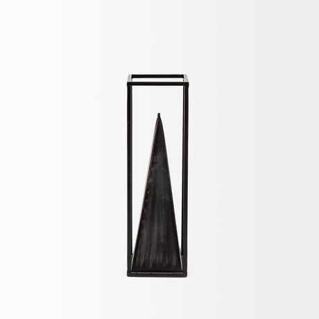 Memphis II (Medium) 4L x 4W Black Metal Pyramid In A Square Frame from Mercana - Luna Furniture