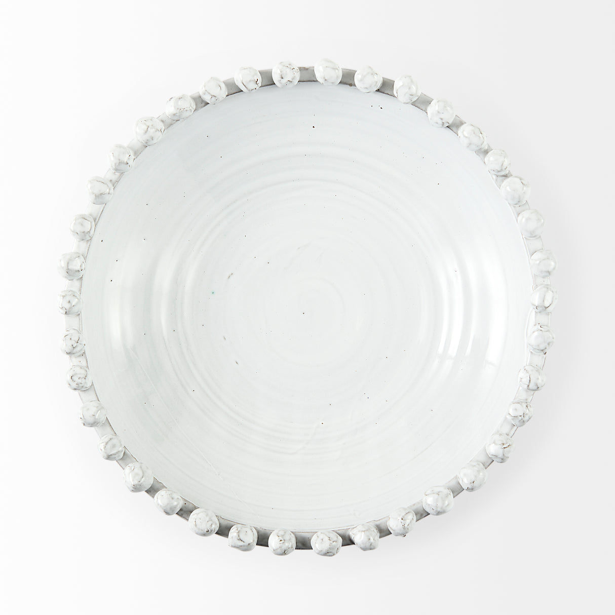 Basin 16" Round Off-White Glazed Decorative Bowl from Mercana - Luna Furniture