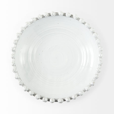Basin 16" Round Off-White Glazed Decorative Bowl from Mercana - Luna Furniture