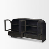 Gehry I 62.3x16.5 Black Metal Frame w/Wood Accent 4 Cabinet Door Two Drawer Sideboard from Mercana - Luna Furniture
