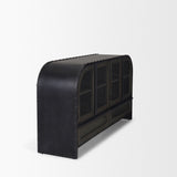 Gehry I 62.3x16.5 Black Metal Frame w/Wood Accent 4 Cabinet Door Two Drawer Sideboard from Mercana - Luna Furniture