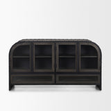 Gehry I 62.3x16.5 Black Metal Frame w/Wood Accent 4 Cabinet Door Two Drawer Sideboard from Mercana - Luna Furniture