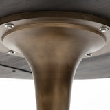 McLeod II 54 L x 54 W x 28.75 H Round Brown Solid Wood Top Gold Metal Base Dining Table from Mercana - Luna Furniture