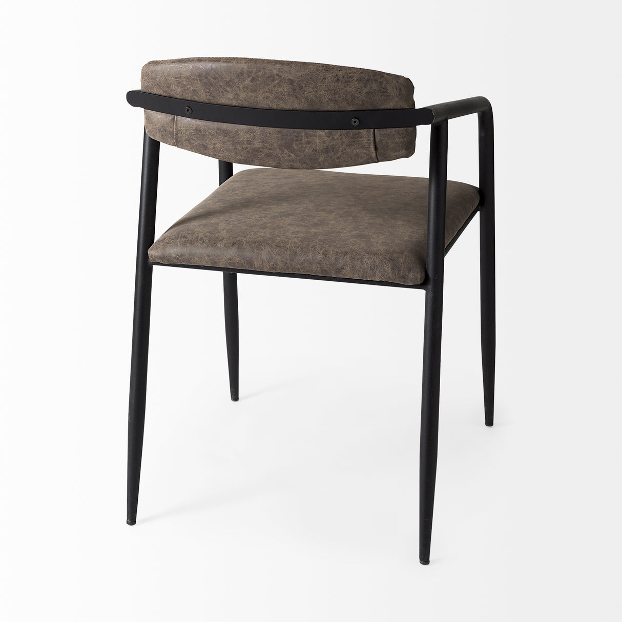 Langston Brown Faux-Leather Seat Black Iron Frame Dining Chair, Set of 2 from Mercana - Luna Furniture