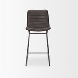 Meritt 37"H Black Faux-Leather Seat W/ Black Metal Frame Stool from Mercana - Luna Furniture