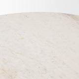 Veneto 40" Round White Marble Top with Black Metal Base Dining Table from Mercana - Luna Furniture