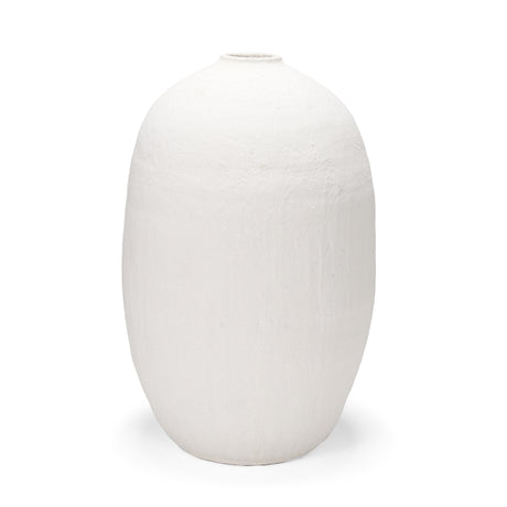 Karakum II Large White Textured Ceramic Vase from Mercana - Luna Furniture