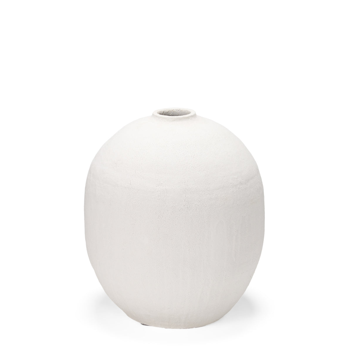 Karakum I Short White Textured Ceramic Vase from Mercana - Luna Furniture