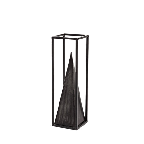 Memphis II (Medium) 4L x 4W Black Metal Pyramid In A Square Frame from Mercana - Luna Furniture