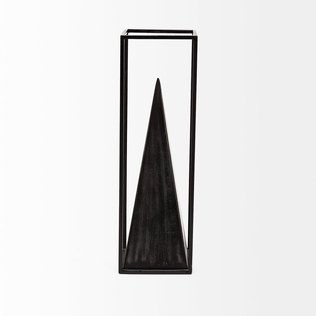 Memphis I (Large) 5L x 5W Black Metal Pyramid In A Square Frame from Mercana - Luna Furniture