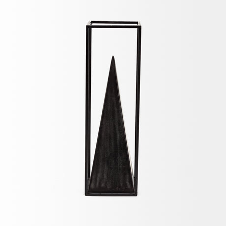 Memphis I (Large) 5L x 5W Black Metal Pyramid In A Square Frame from Mercana - Luna Furniture