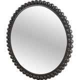 Orbit 43" Round Black Metal Ball Frame Mirror from Mercana - Luna Furniture