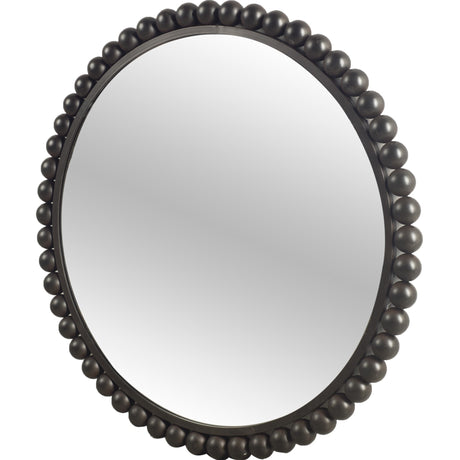 Orbit 43" Round Black Metal Ball Frame Mirror from Mercana - Luna Furniture