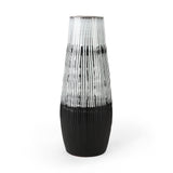 Tanami I Tall Dark Brown/White Ceramic Vase from Mercana - Luna Furniture