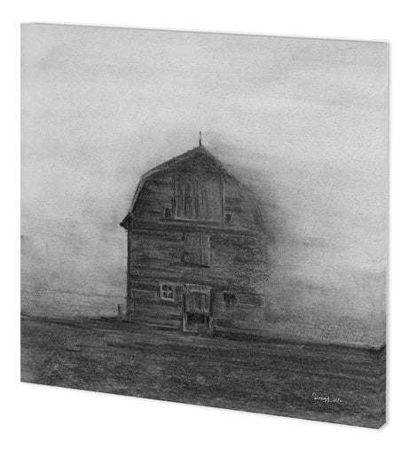 Barn House in Wind I by Mercana Studio a Hand Embellished Textured Canvas from Mercana - Luna Furniture