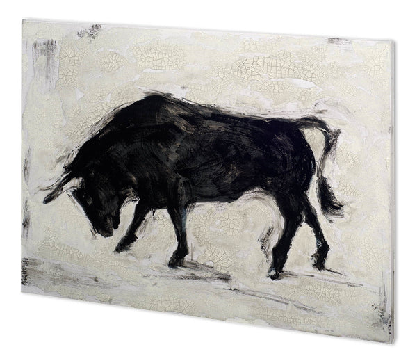 Toro I by Ethan Harper a Hand Embellished Textured Canvas