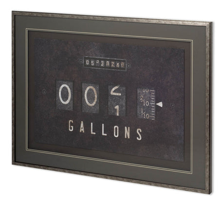 Gas Pump - Gallons by Rufus Coltrane Hand Embellished Textured Framed Art Photo Matted under Glass from Mercana - Luna Furniture