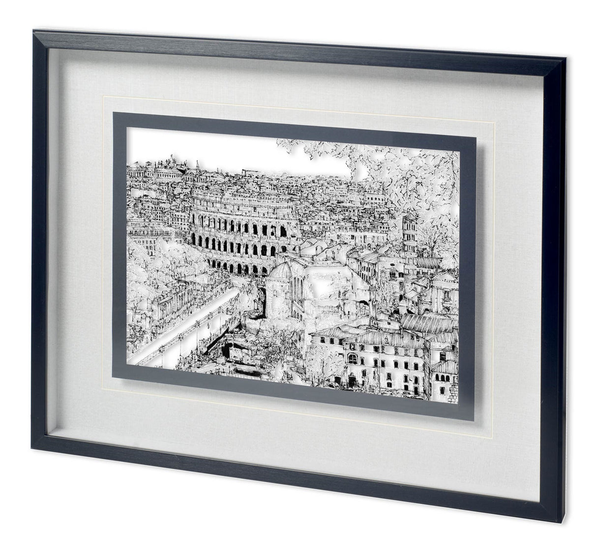 Tour of Europe III by Melissa Wang a Hand Embellished Textured Framed Art Print Matted under Glass from Mercana - Luna Furniture