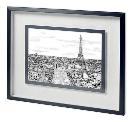 Tour of Europe I by Melissa Wang a Hand Embellished Textured Framed Art Print Matted under Glass from Mercana - Luna Furniture