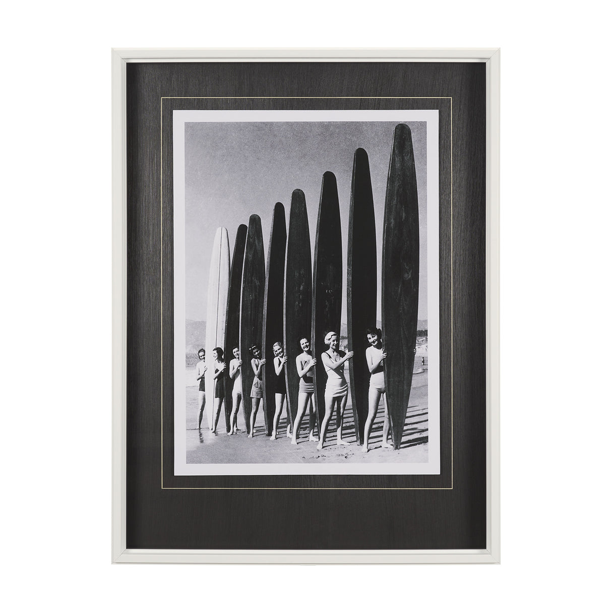 Surfin' Gals by The Chelsea Collection Hand Embellished Textured Framed Art Photo Matted under Glass from Mercana - Luna Furniture
