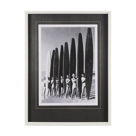 Surfin' Gals by The Chelsea Collection Hand Embellished Textured Framed Art Photo Matted under Glass from Mercana - Luna Furniture
