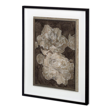 Weaved Peony I by Mercana Studio a Hand Embellished Textured Framed Art Print Matted under Glass from Mercana - Luna Furniture