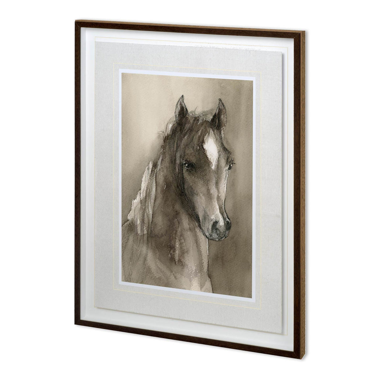 Horse Portrait I by Mercana Studio a Hand Embellished Textured Framed Art Print Matted under Glass from Mercana - Luna Furniture