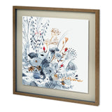 Custom Indigo & Ochre II by Victoria Borges Hand Embellished Framed Art Print Matted under Glass from Mercana - Luna Furniture