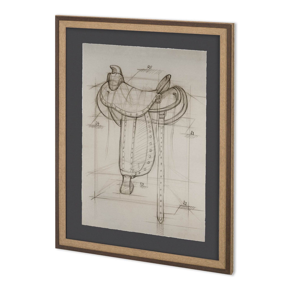 Horse Seat I by Mercana Studio a Hand Embellished Textured Framed Art Print Matted under Glass from Mercana - Luna Furniture